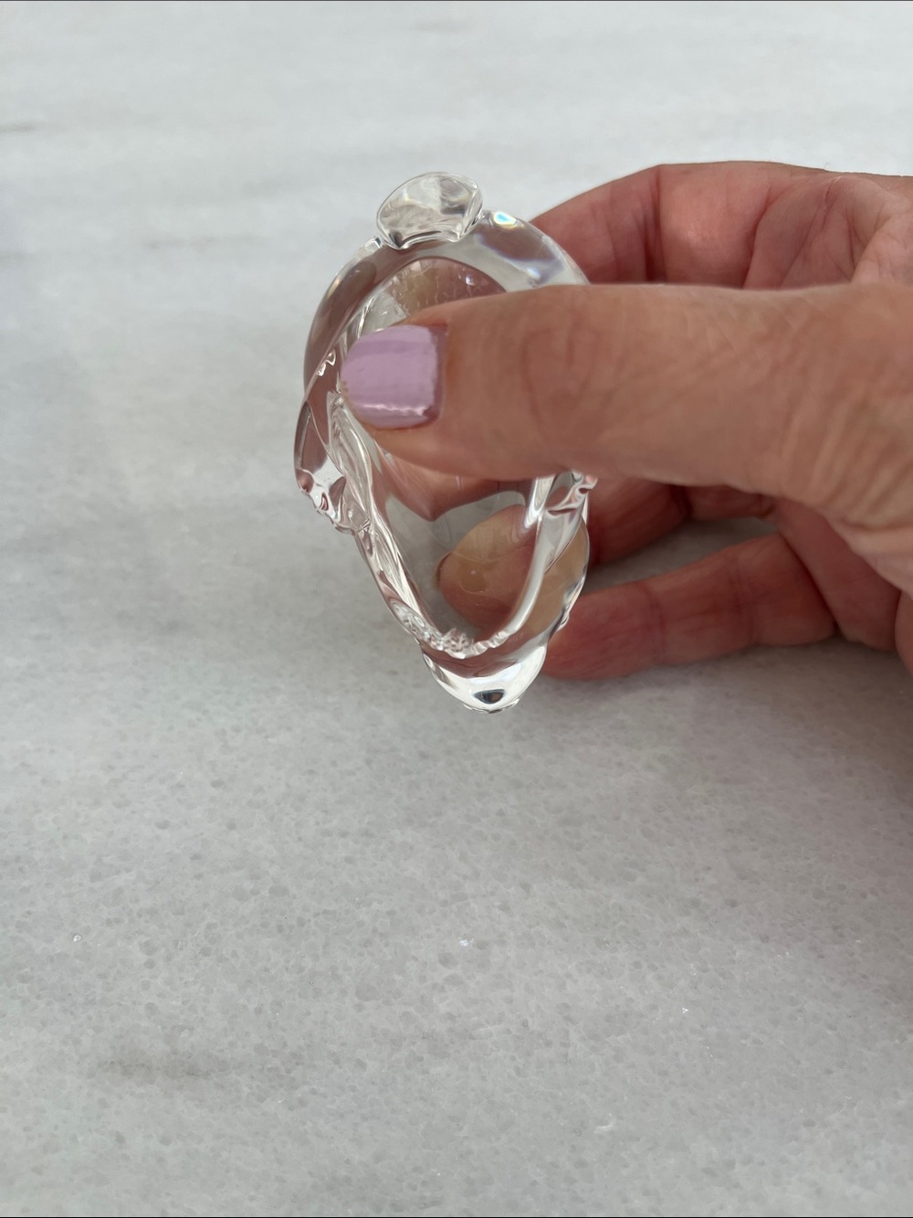 Steuben Signed Glass Crystal Bunny Hand Palm Cooler Collectible Figurine - Picture 11 of 11